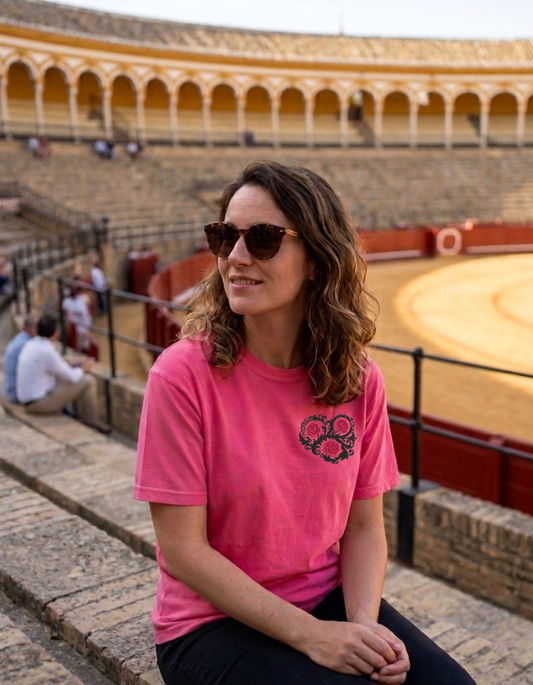 Tee-shirt brodé "Coeur de Roses"