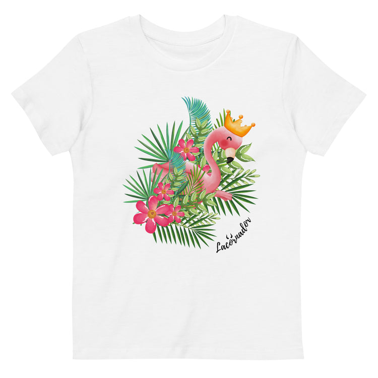 Tee-shirt Lacornador® coton bio flamant rose Tropical 🦩