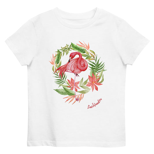 Tee-shirt Lacornador® coton bio flamant rose Aquarelle 🦩