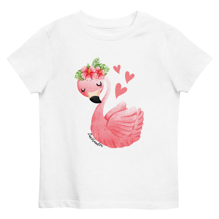 Tee-shirt Lacornador® coton bio Jolie Flamant rose