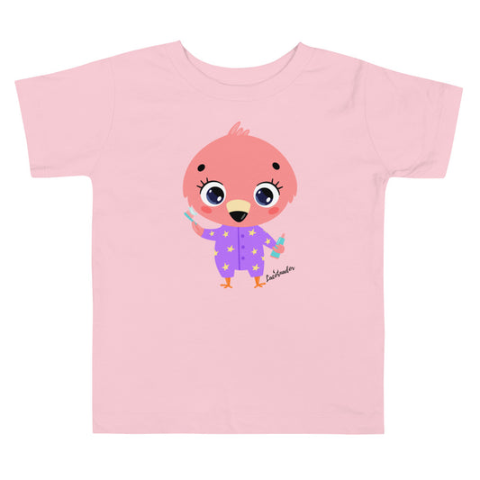Tee-shirt Lacornador® Bébé flamant rose se brosse les dents