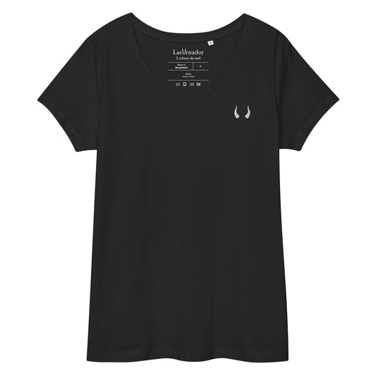 Tee-shirt Lacornador® col V coton bio brodé